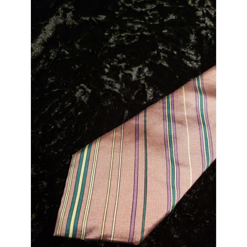 Vintage Gentlemens Wear House Mens Neck‎ Tie Pink Striped Career Wear Office